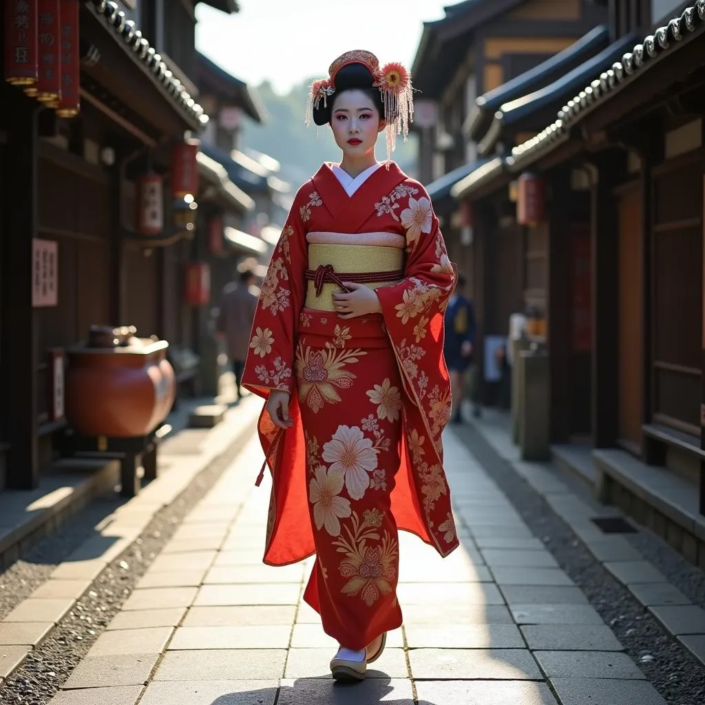 Geisha Walking in Gion District Kyoto