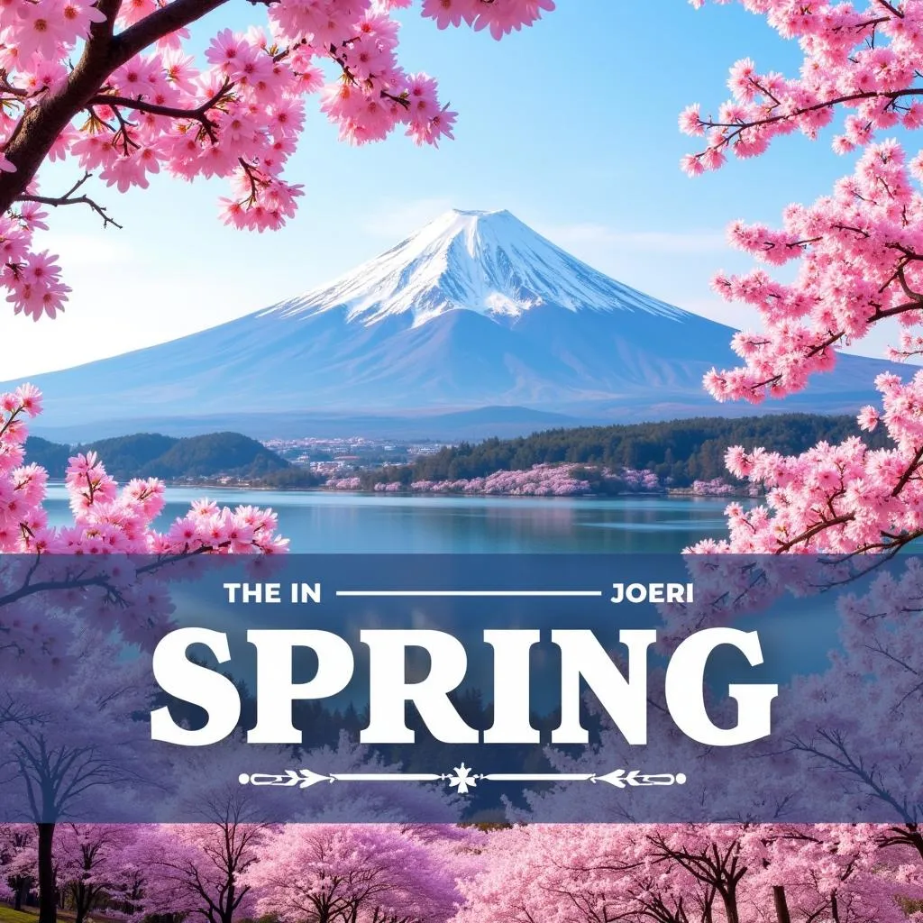 Japanese Tour Banner with Cherry Blossoms