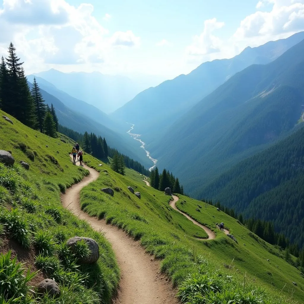 Hiking trails in the Japanese Alps