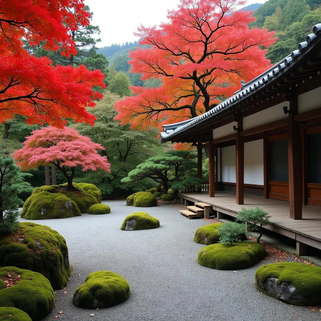 Tranquil Japanese Garden in Kyoto