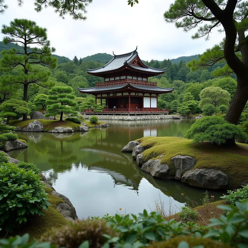 Tranquil Japanese Garden in Kyoto