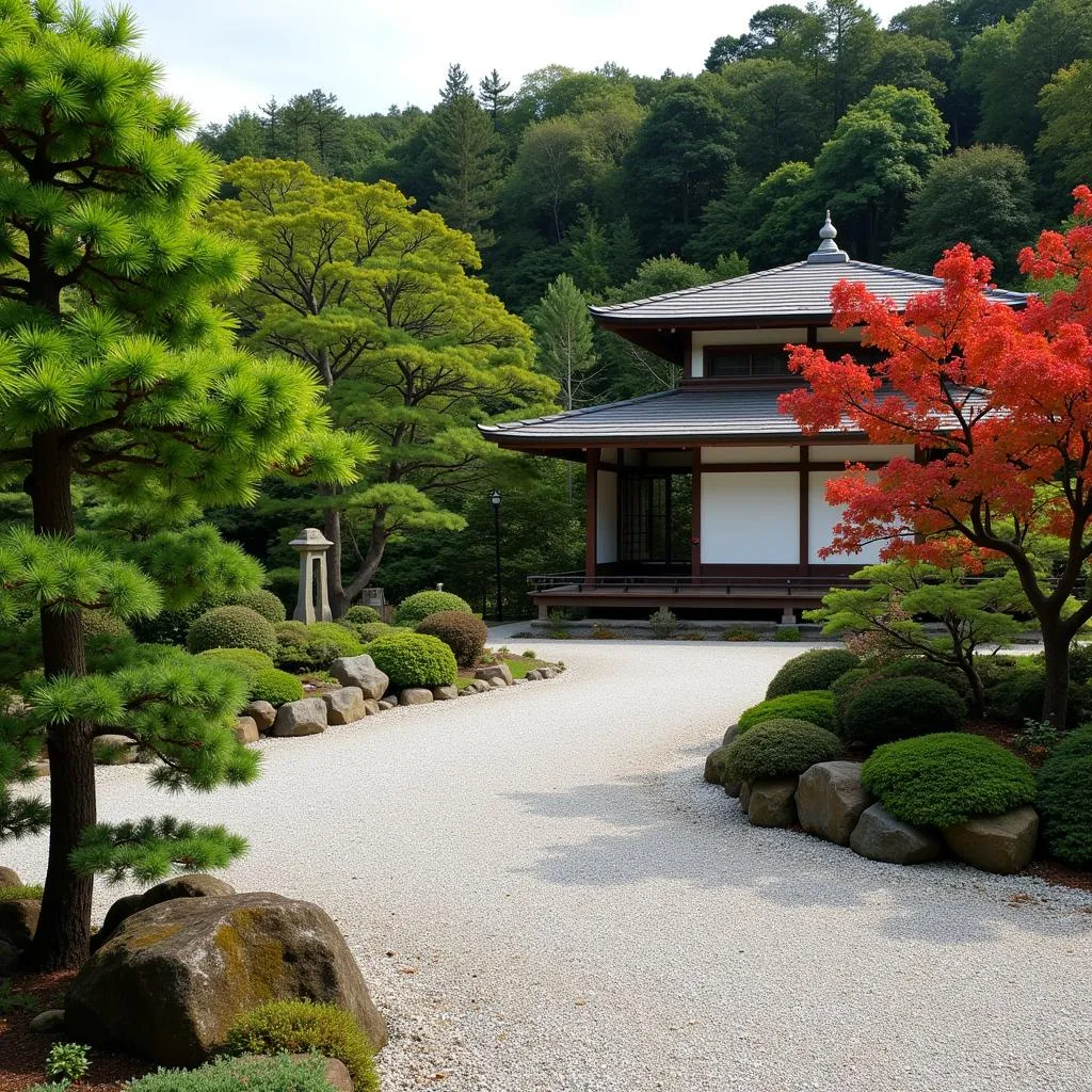 Tranquil Japanese Garden in Kyoto