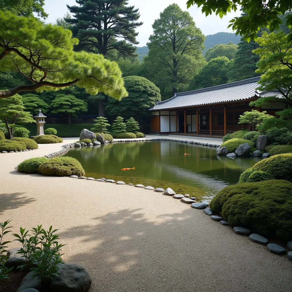 Peaceful Japanese Garden in Kyoto