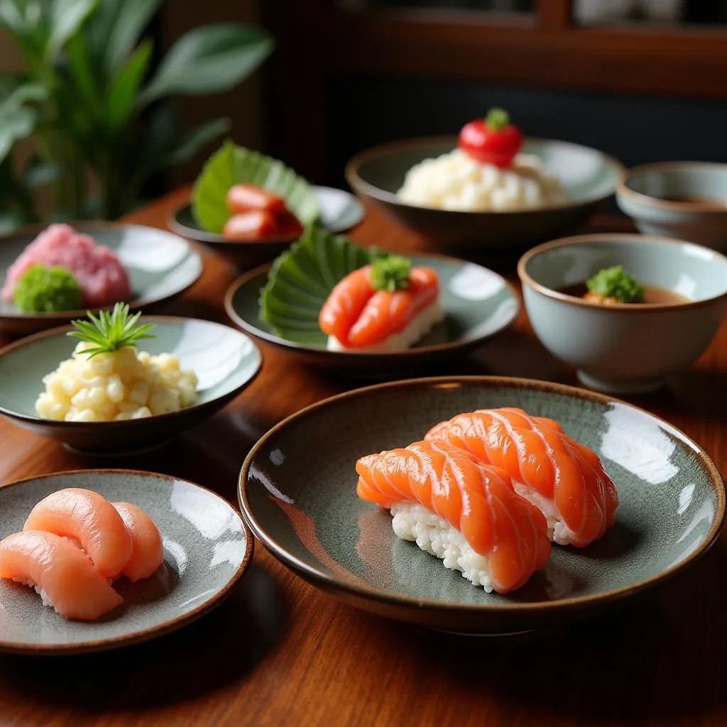 Exquisitely presented multi-course Japanese Kaiseki dinner