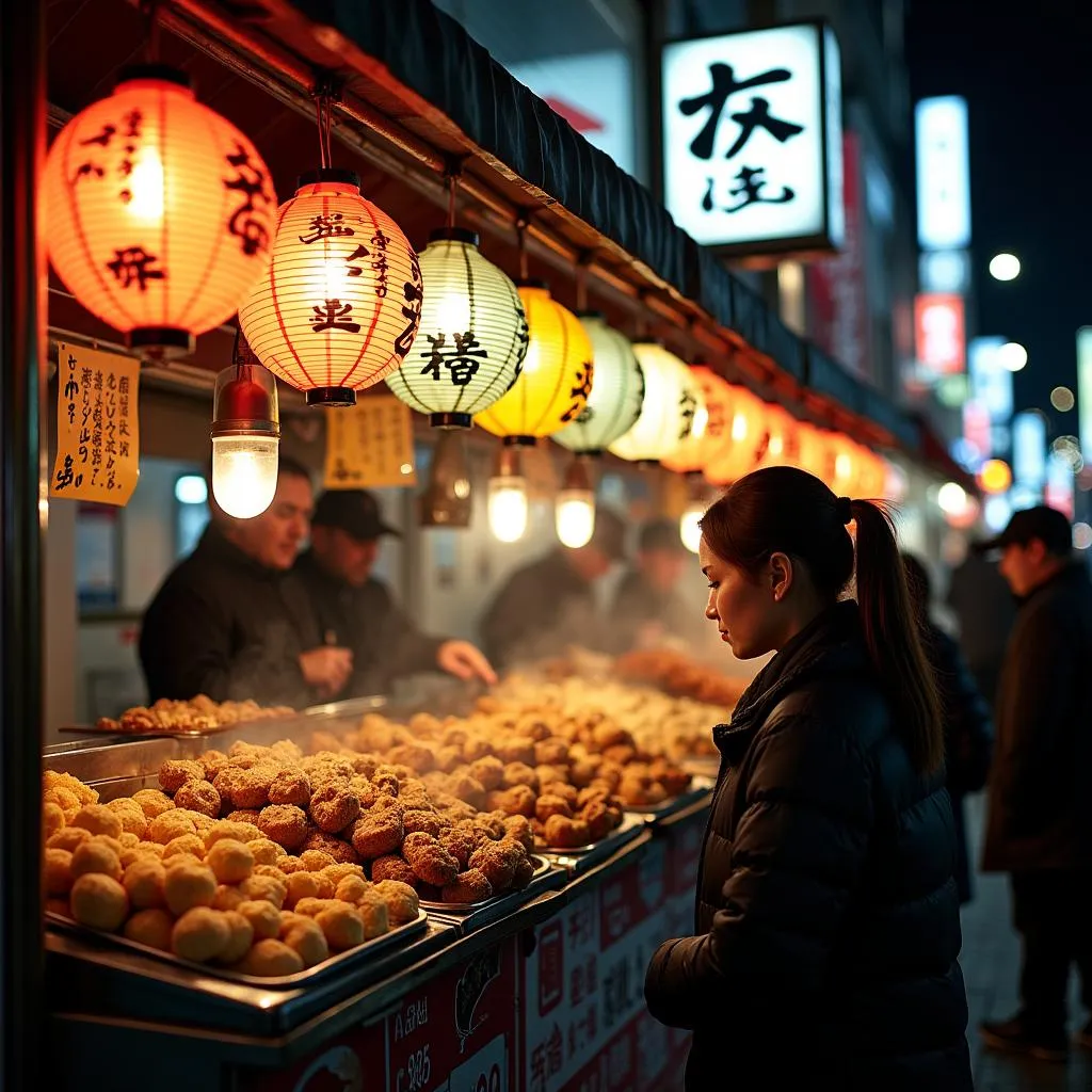 Vibrant Japanese Street Food Scene