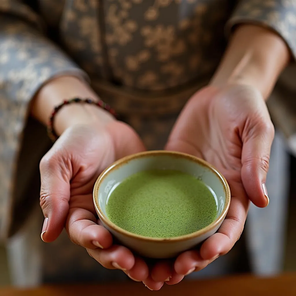 Japanese Tea Ceremony in Traditional Kimono