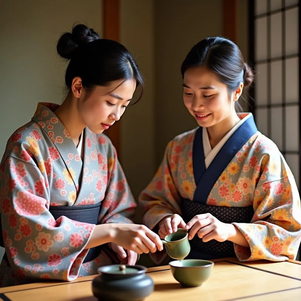 Japanese Tea Ceremony in Traditional Setting