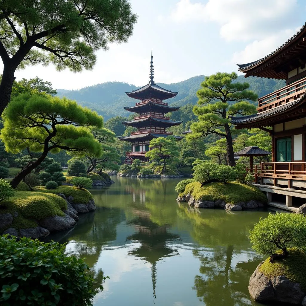 Serene Japanese Temple Garden