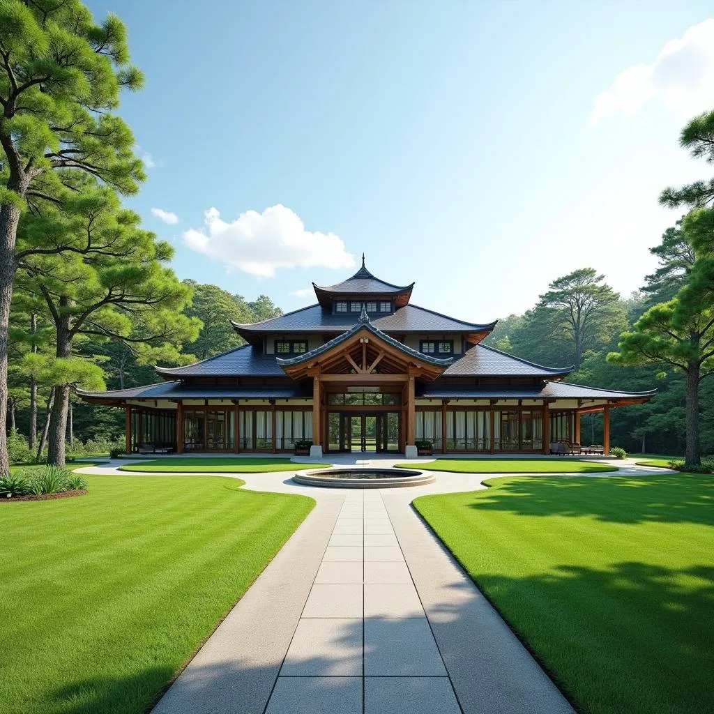 Exterior view of a prestigious junior golf club in Japan