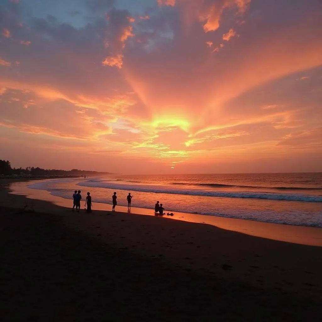 Sunset at Kanyakumari Beach