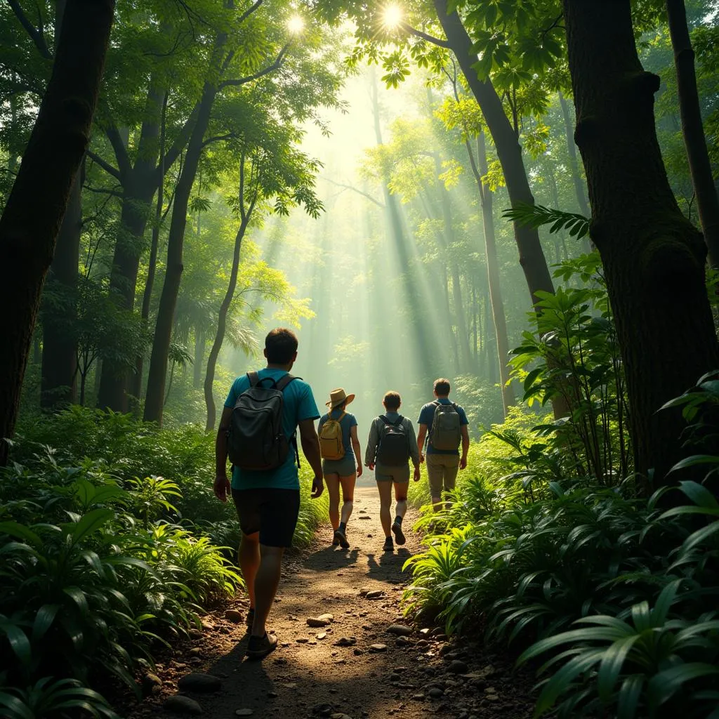 Trekking through Khao Lak National Park's dense jungle