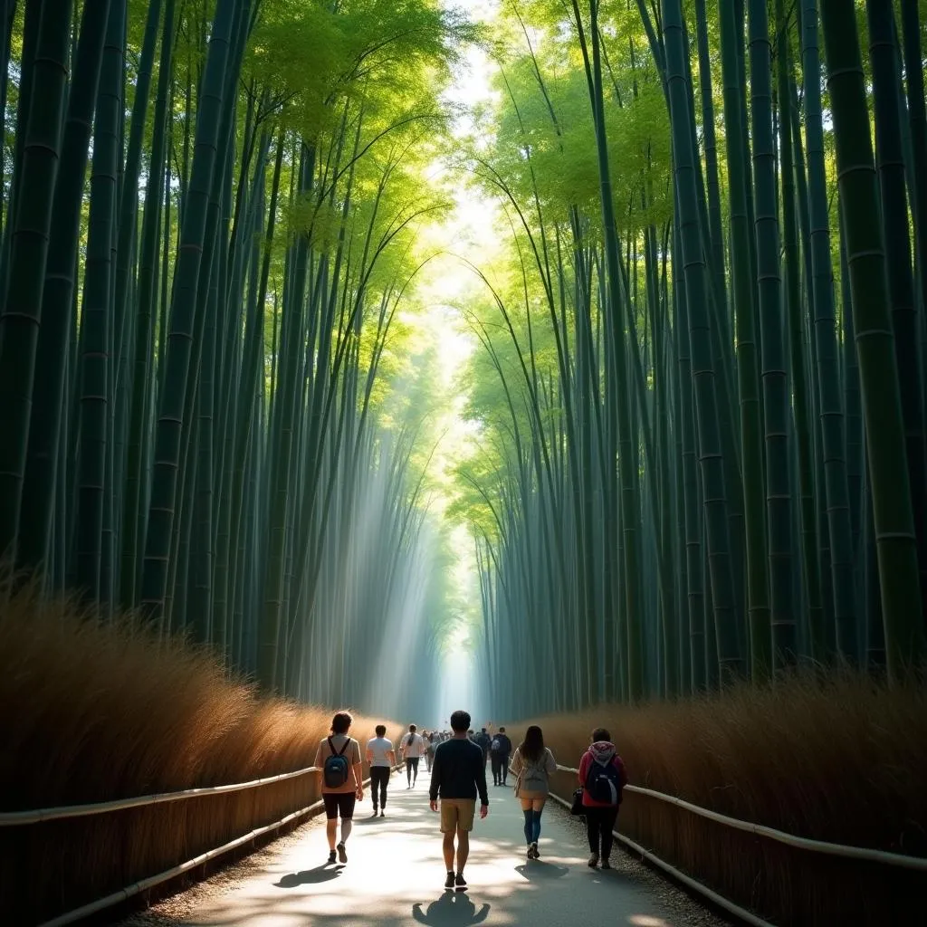 Tranquil Arashiyama Bamboo Grove in Kyoto