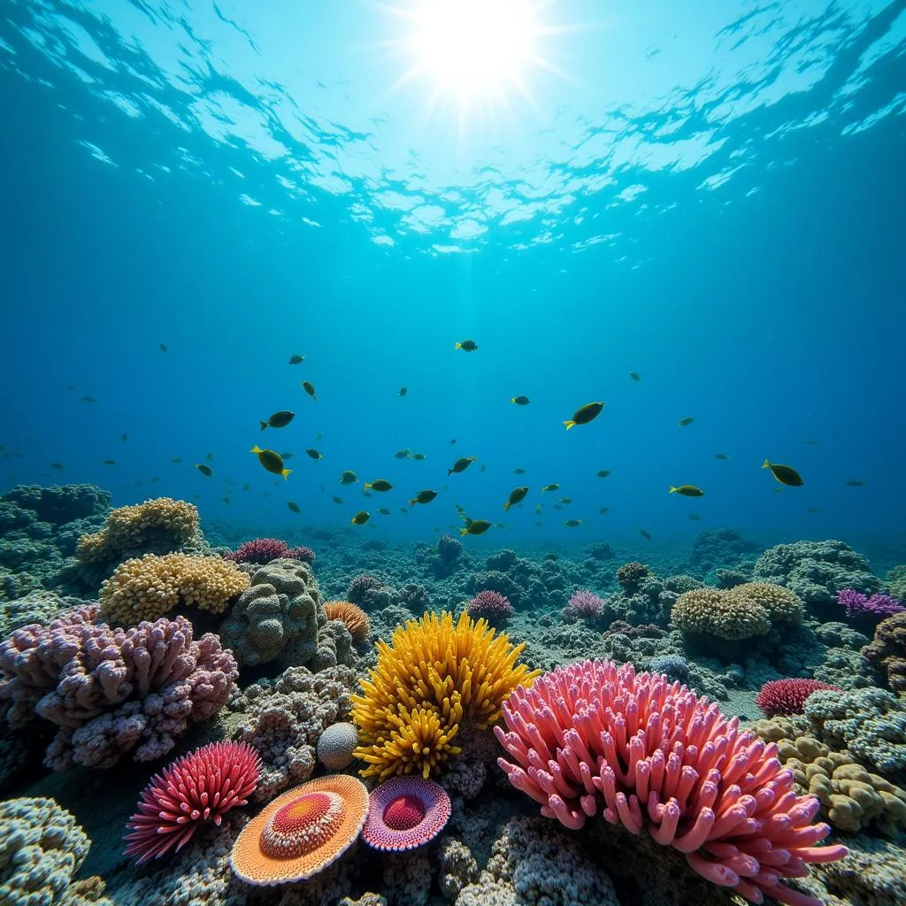 Vibrant coral reef in Lakshadweep