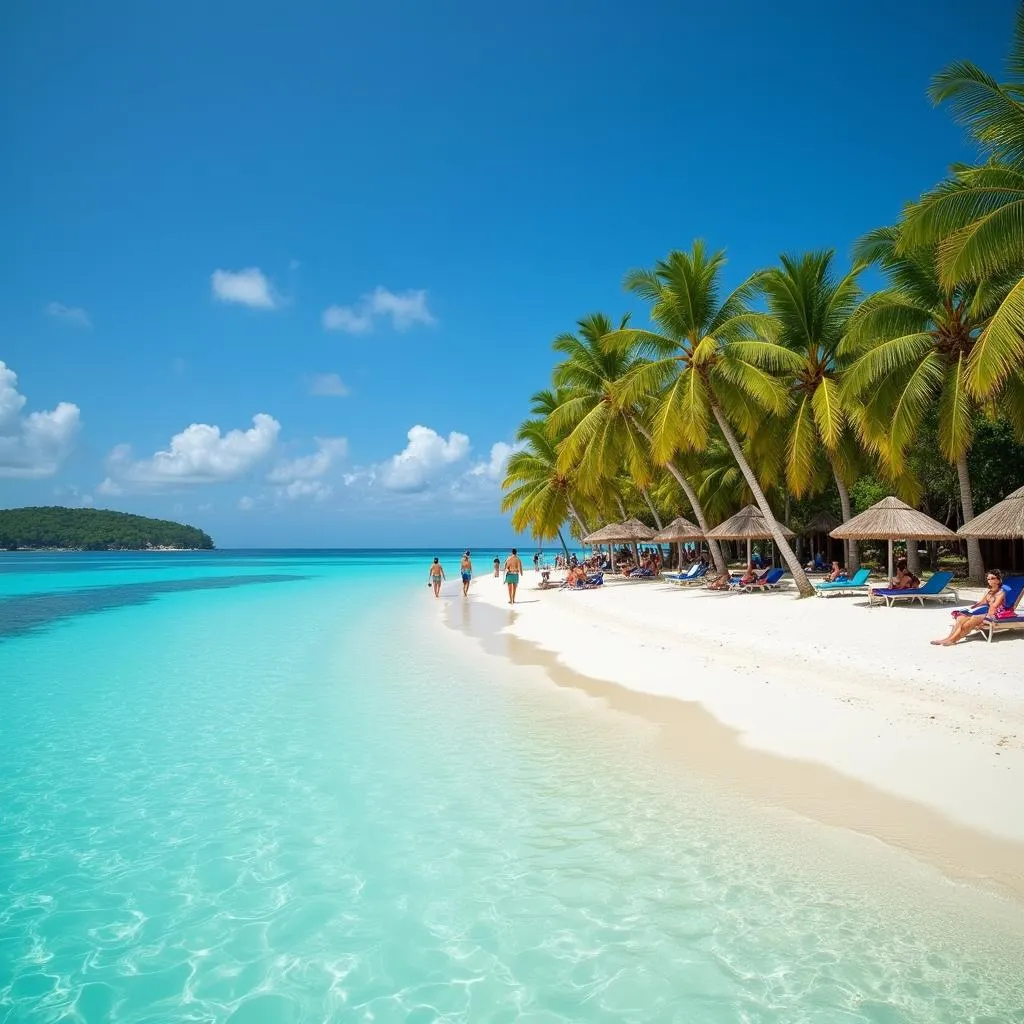 Lakshadweep Island Beach with turquoise water and white sand