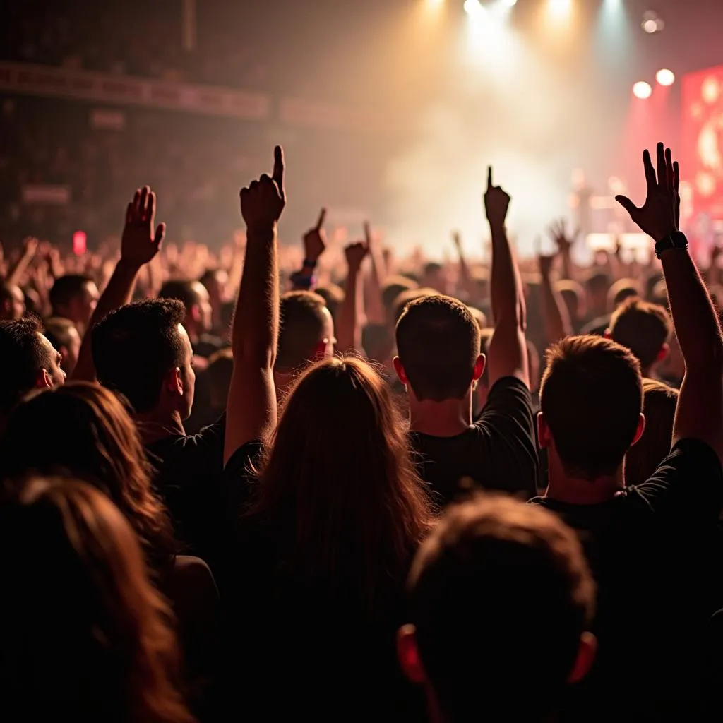 Crowd of fans at a Lamb of God concert