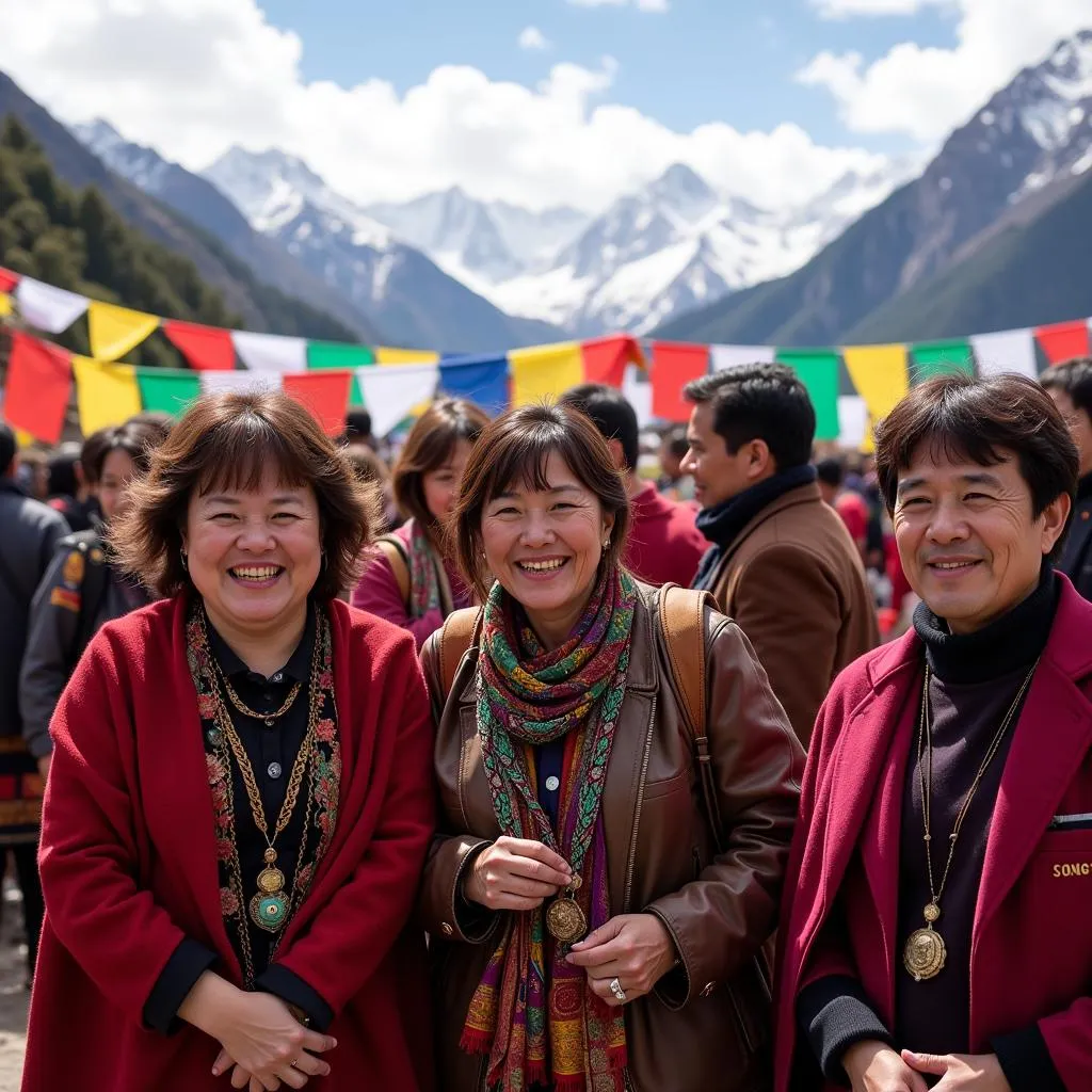 Local People Celebrating Festival in North Sikkim