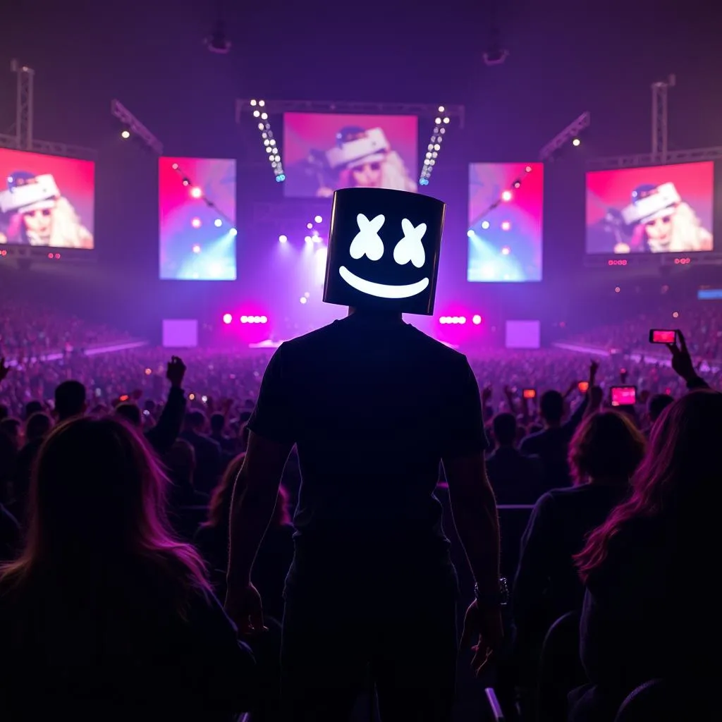 Marshmello performing live on stage in India