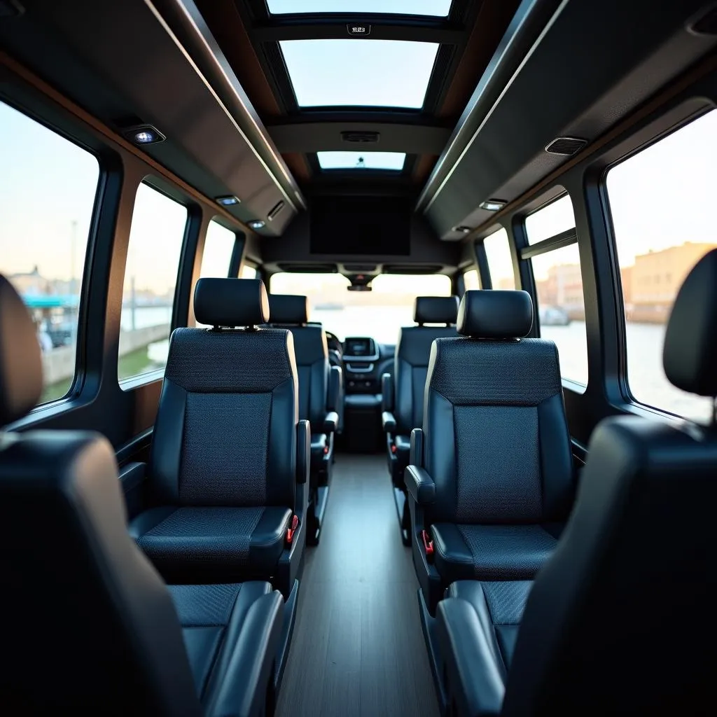 Luxury Interior of a Mercedes Tour Bus