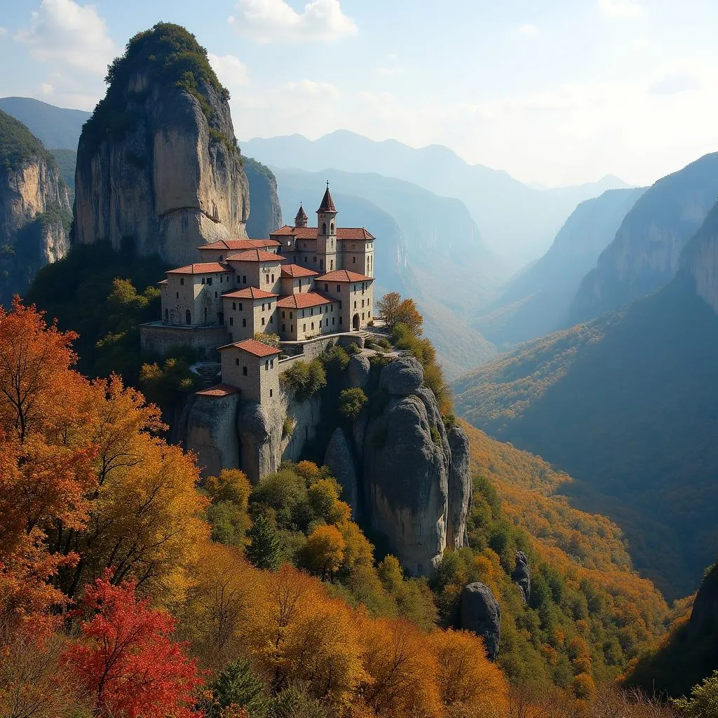 Meteora monasteries stand tall amidst autumnal colors