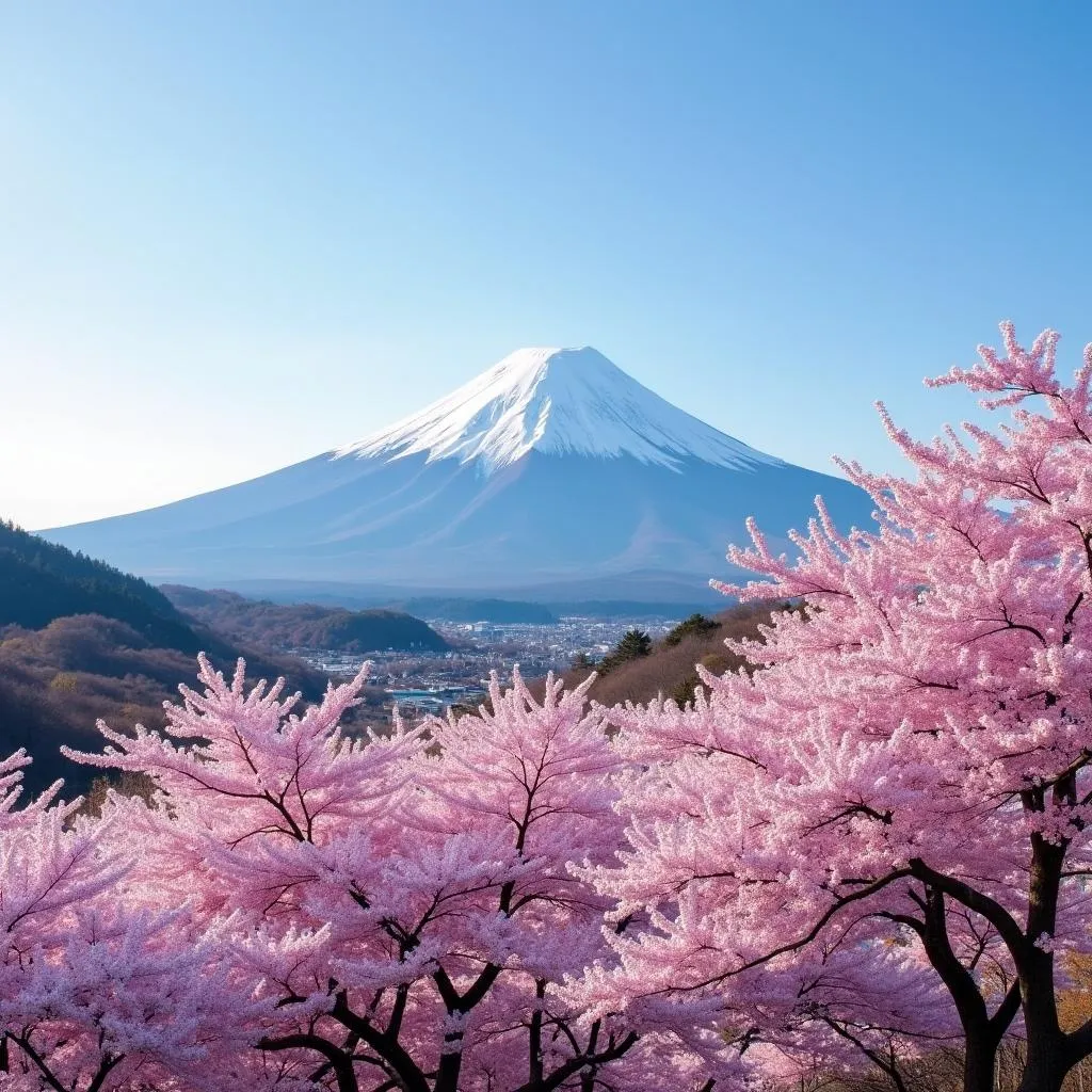 Mount Fuji with Cherry Blossoms