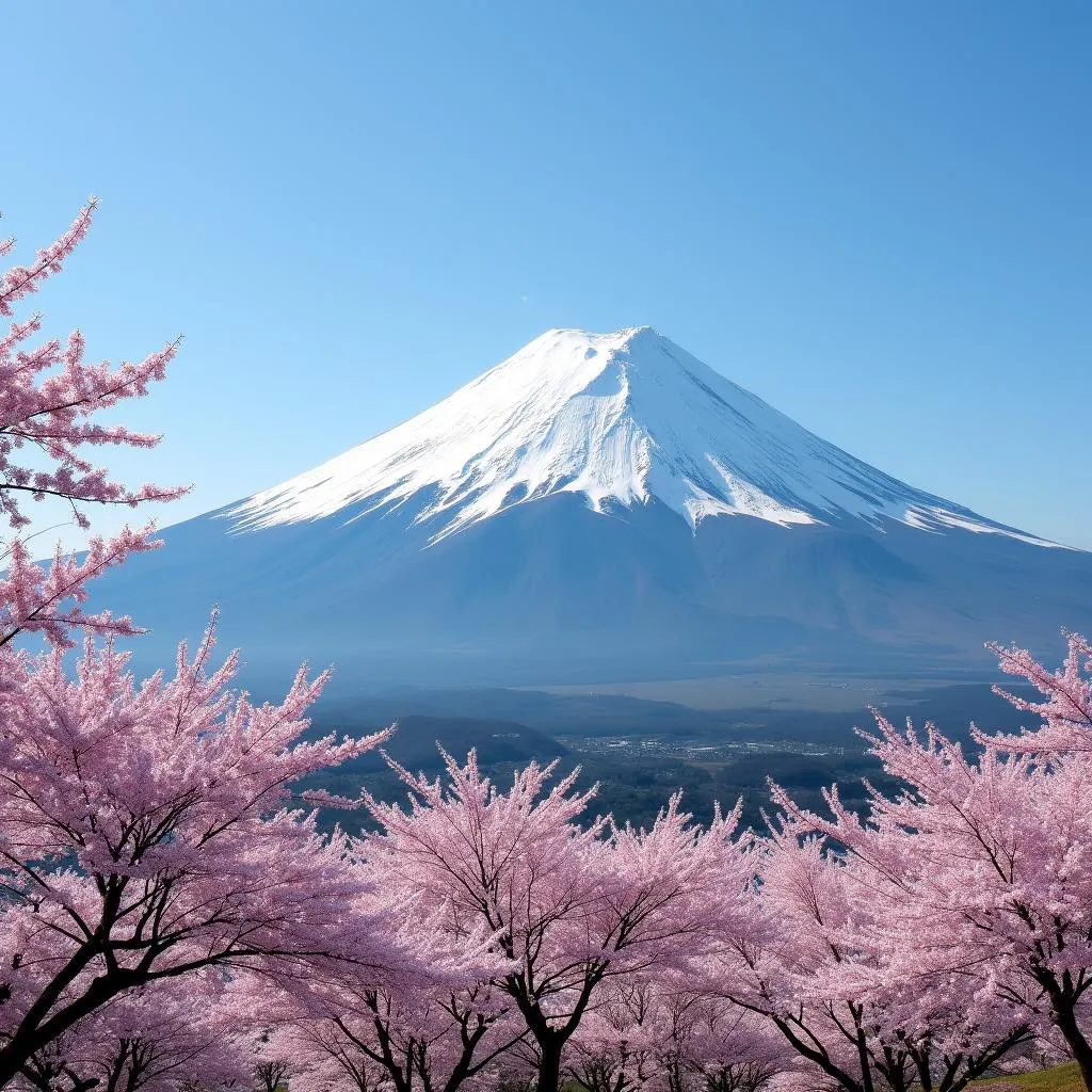 Mount Fuji with Cherry Blossoms