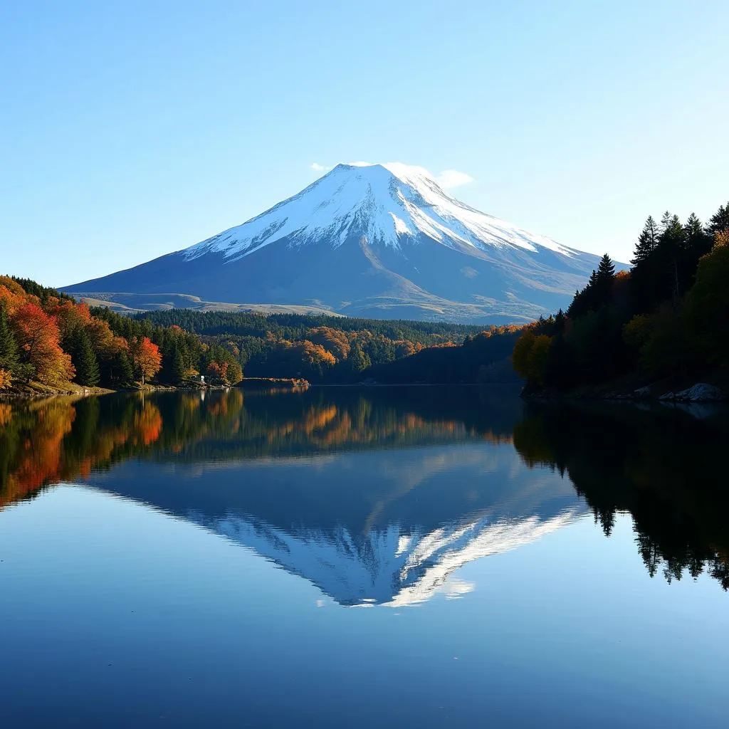 Mount Fuji Reflected in Lake Ashi