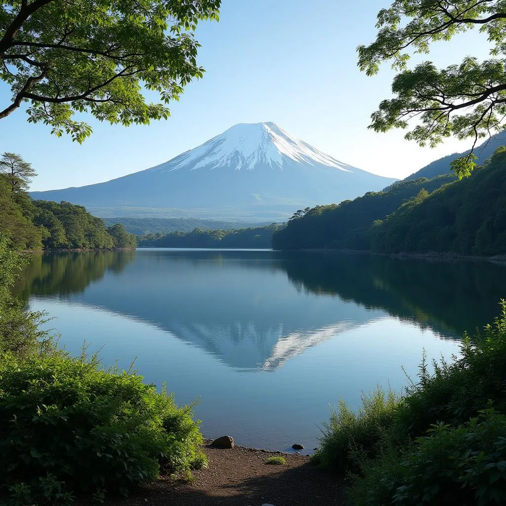 Mount Fuji reflected in Lake Ashi: A symbol of Japan's natural beauty