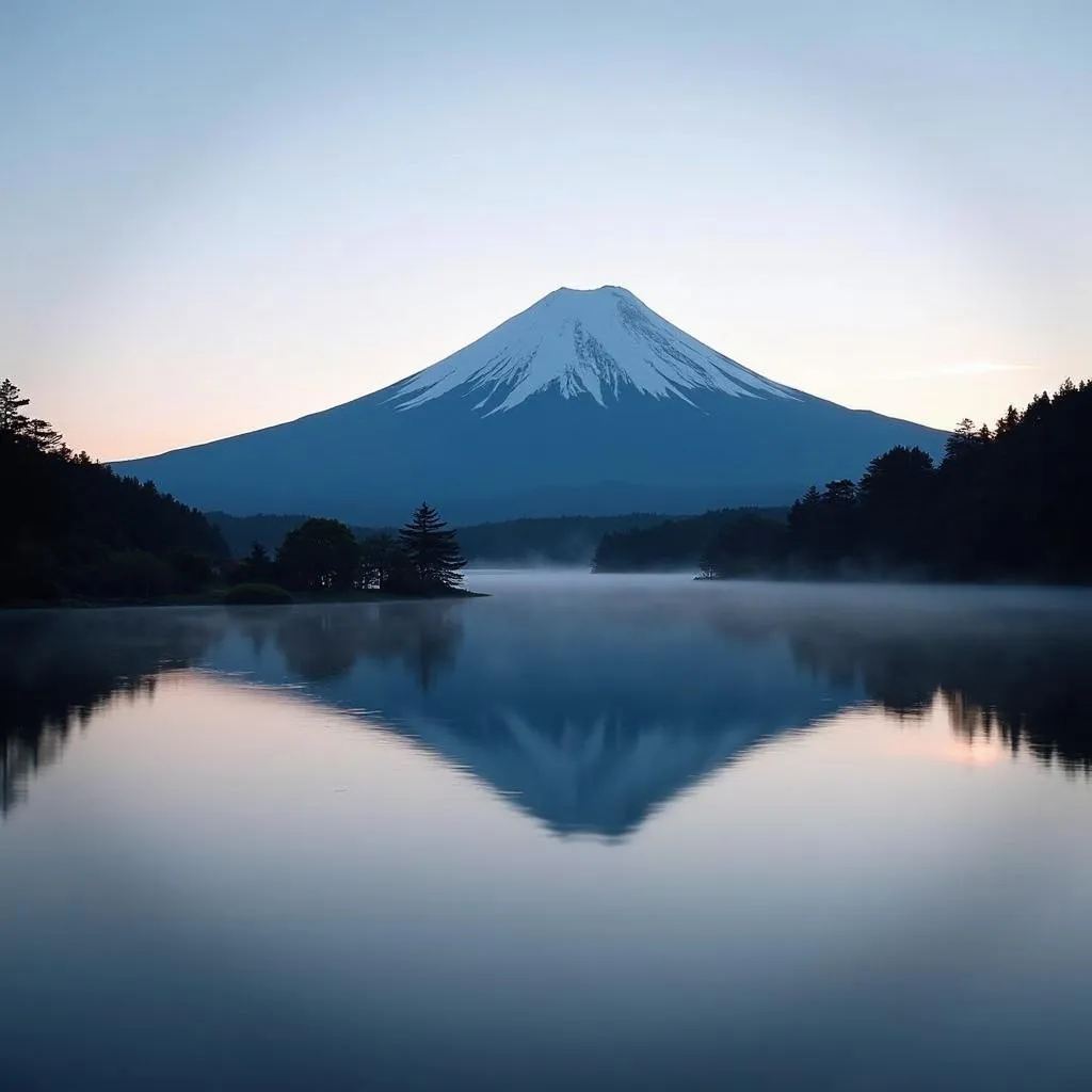 Mount Fuji Reflected in a Serene Lake