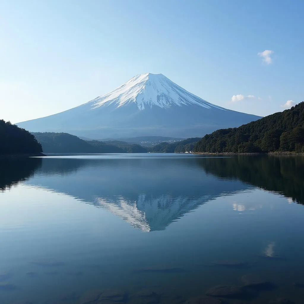 Mount Fuji Reflection Lake Kawaguchi