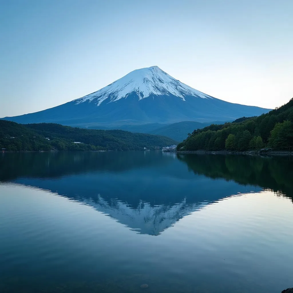 Mount Fuji Reflection in Lake Kawaguchi