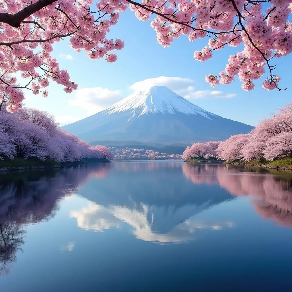 Mount Fuji Reflected in Lake Kawaguchiko