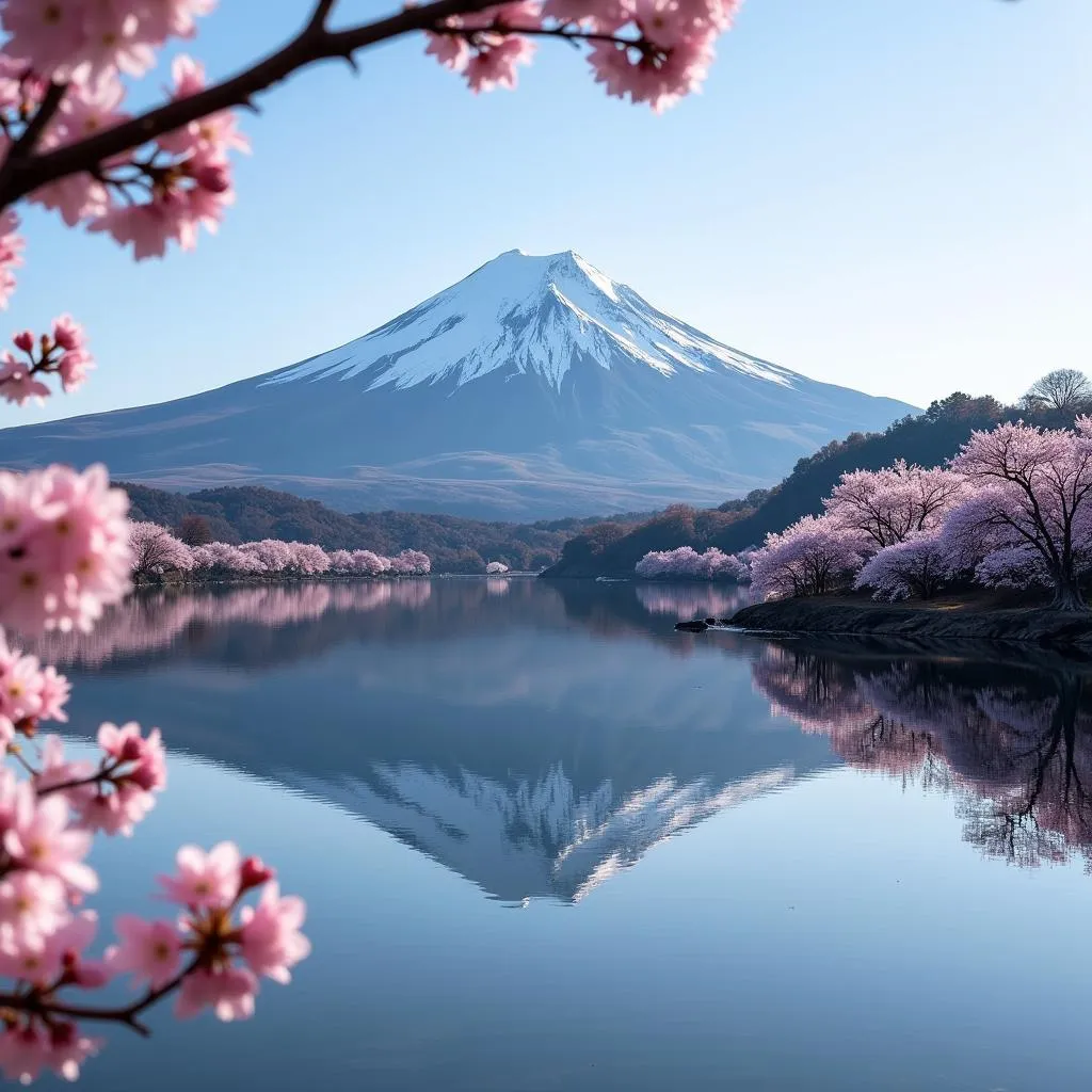 Mount Fuji Reflection on Lake Kawaguchiko