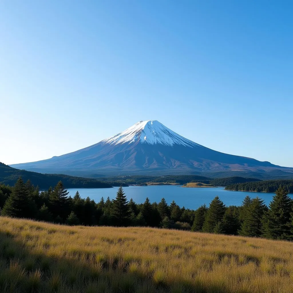 Mount Fuji with surrounding landscape