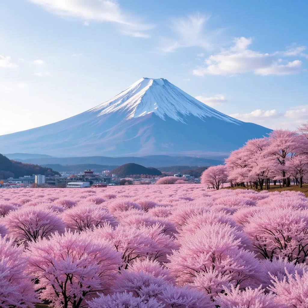 Mount Fuji with Cherry Blossoms