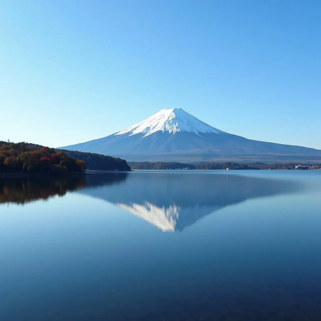 Mount Fuji Reflection on Lake