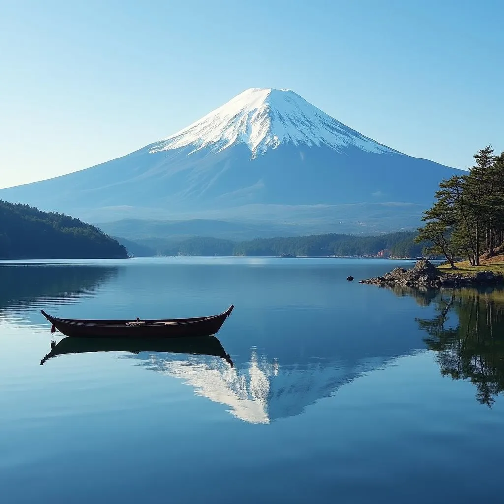 Majestic Mount Fuji Reflected in Lake Ashi