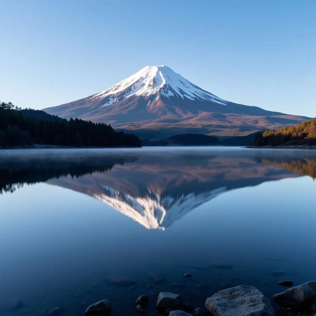 Mount Fuji Reflected in Lake Kawaguchiko