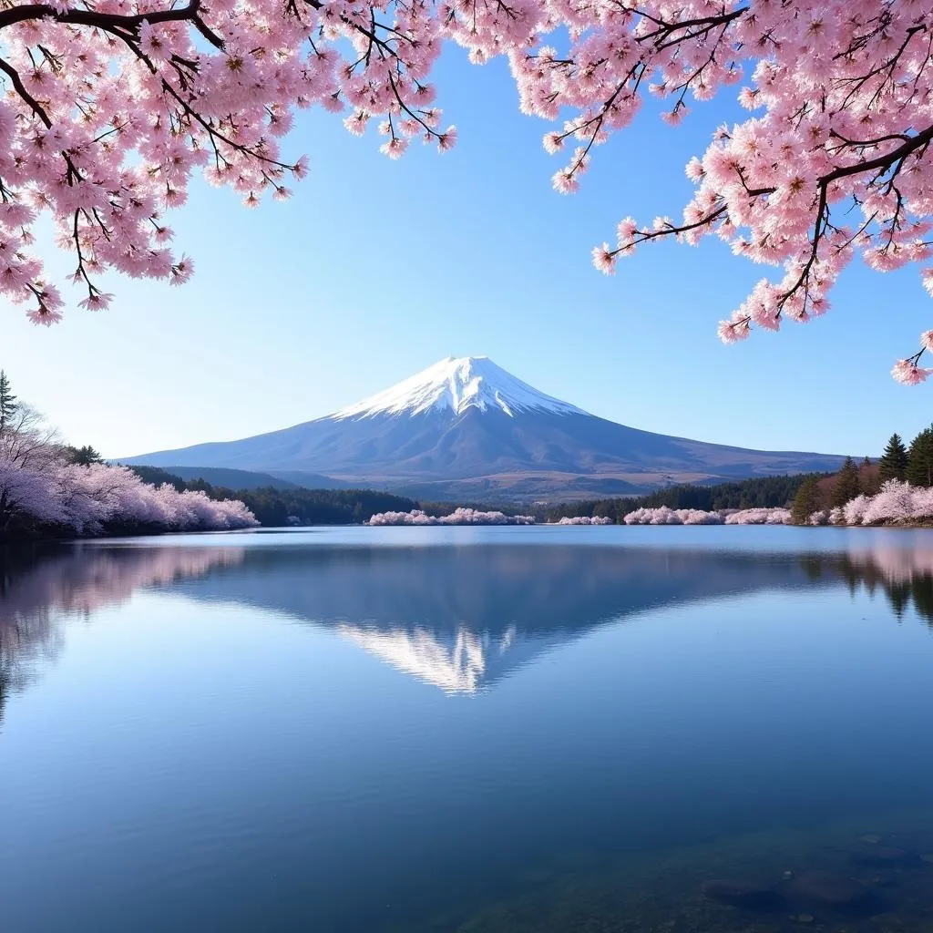 Mount Fuji Reflected in Lake Kawaguchiko