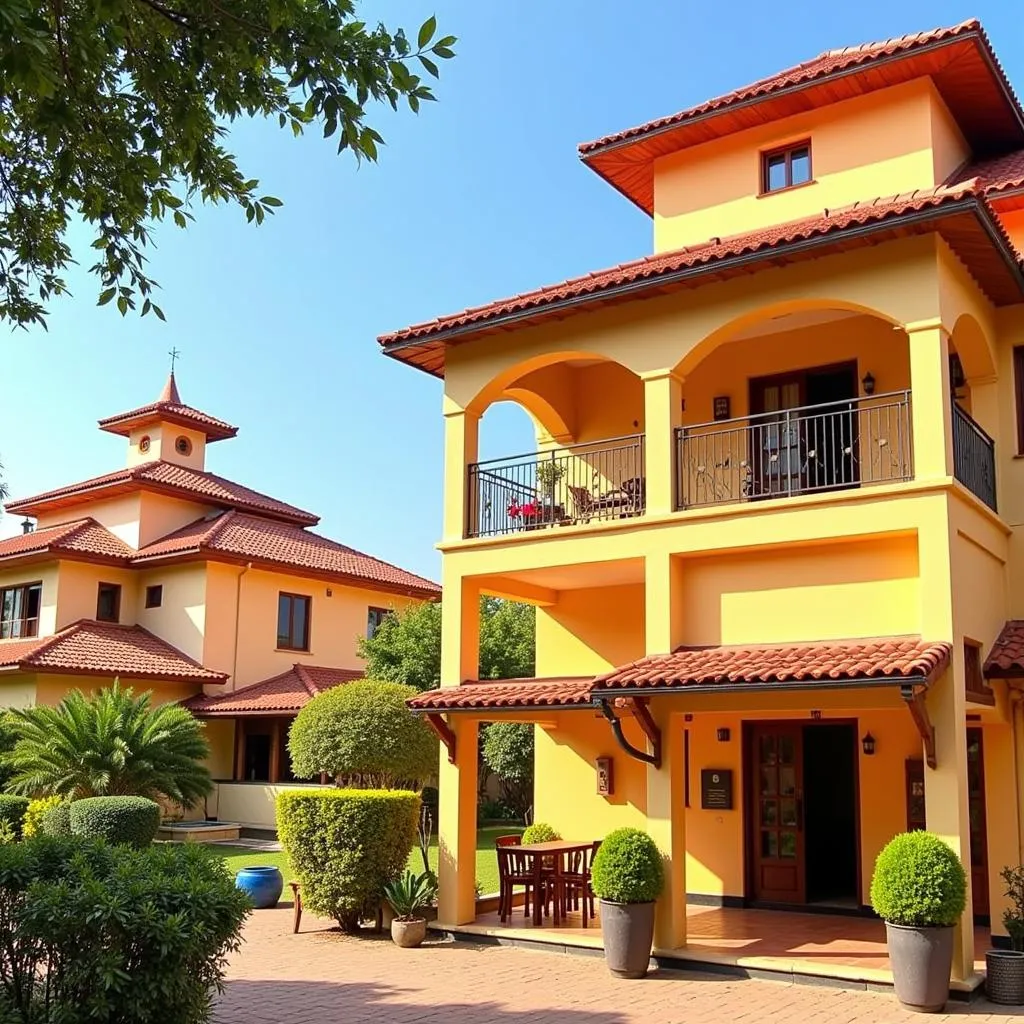 Luxurious hotel room with stunning views of the tea plantations in Munnar