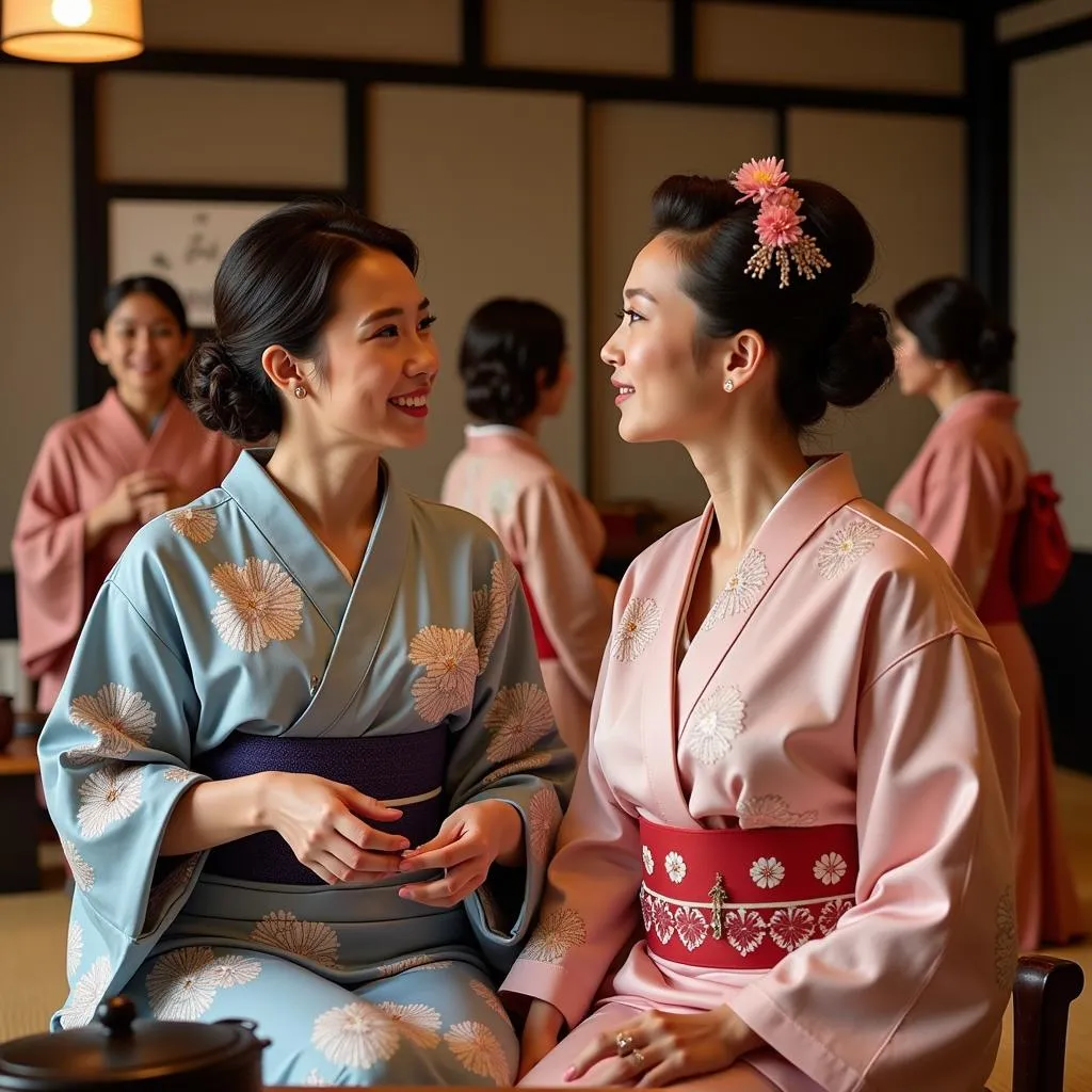 Women Experiencing Traditional Japanese Tea Ceremony