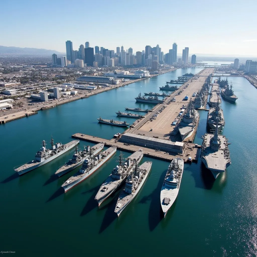 Aerial view of Naval Base San Diego