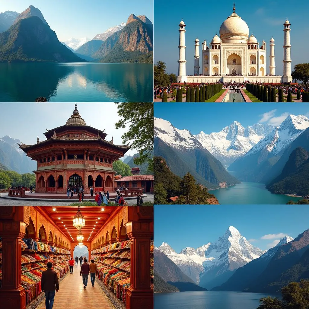 Photo collage of iconic landmarks in New Zealand and India