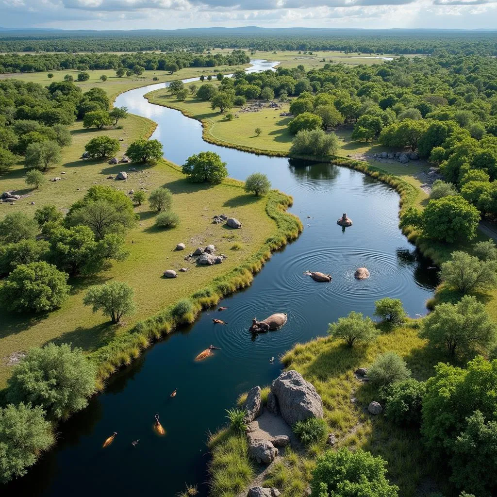 Aerial view of the Okavango Delta