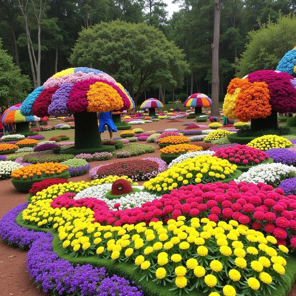 Vibrant flower displays at Ooty Botanical Garden