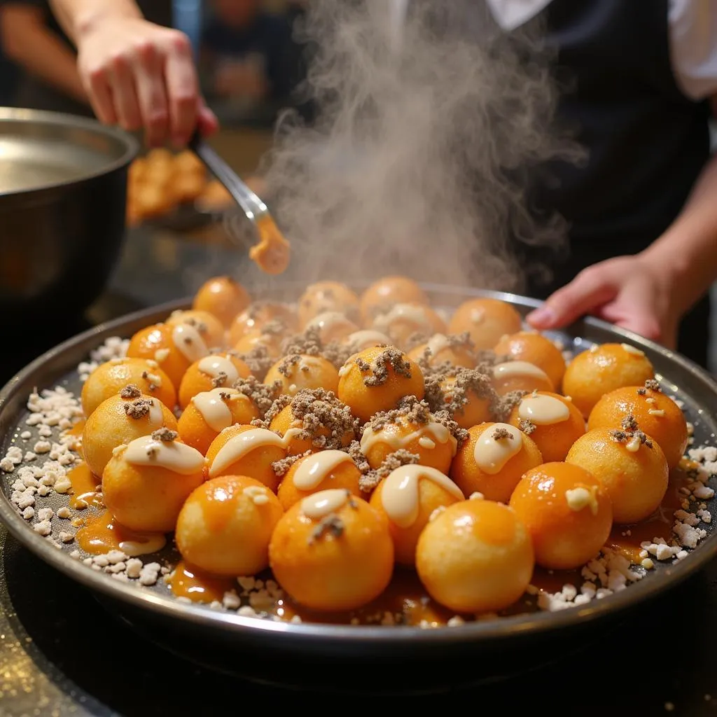 Enjoying Osaka's Famous Takoyaki