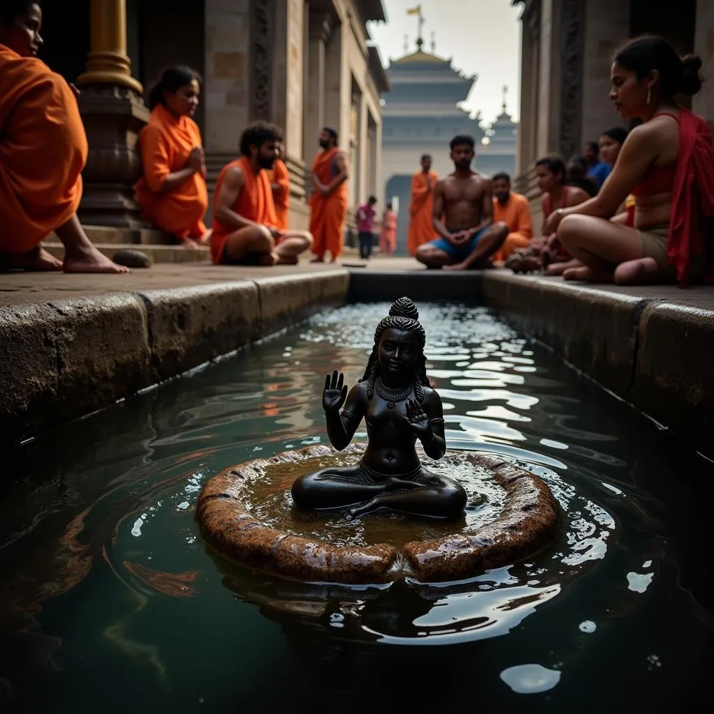 Panchalingeswar Temple Interior with Shiva Linga