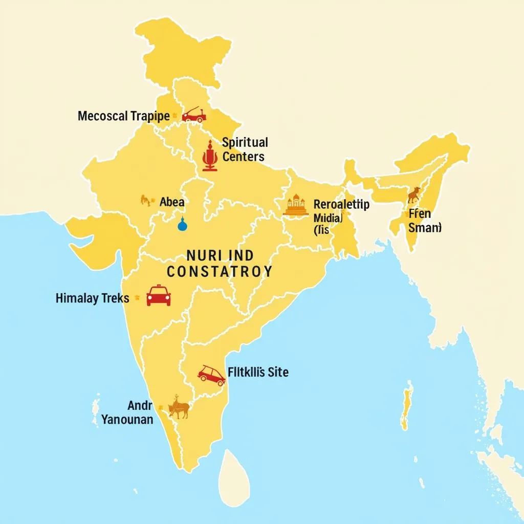 Map of North India with Panicker Travels Tour Highlights