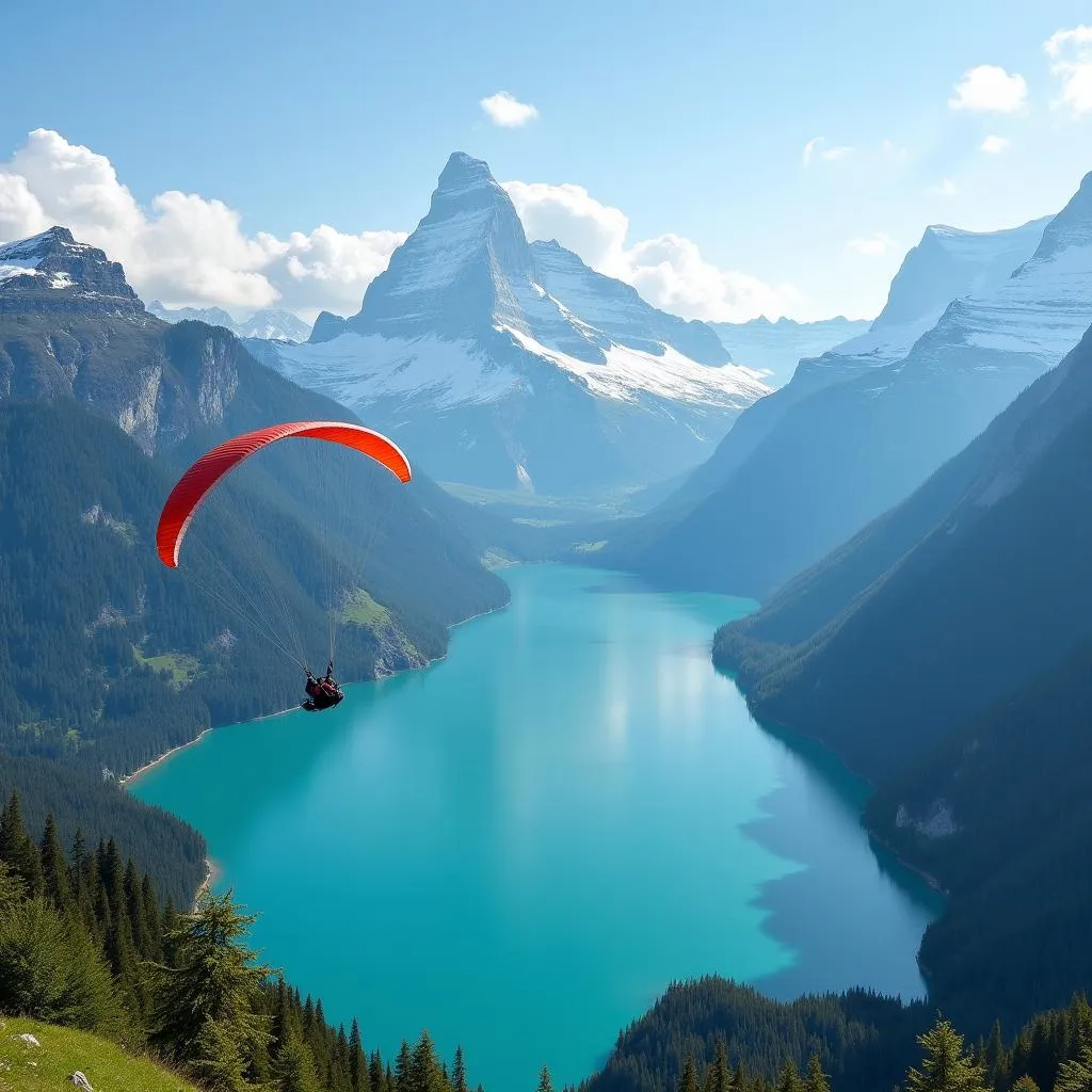 Paragliding over Interlaken