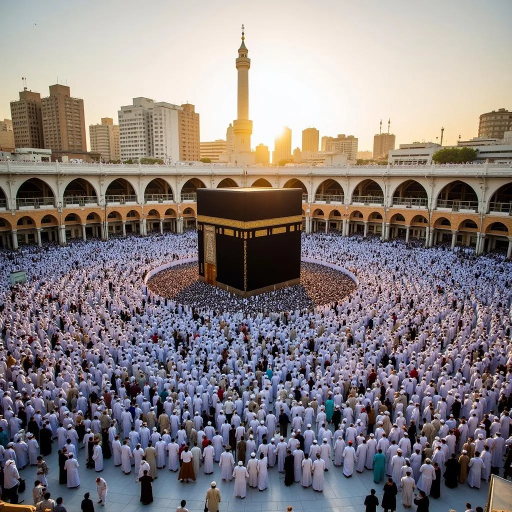 Pilgrims Performing Hajj Rituals