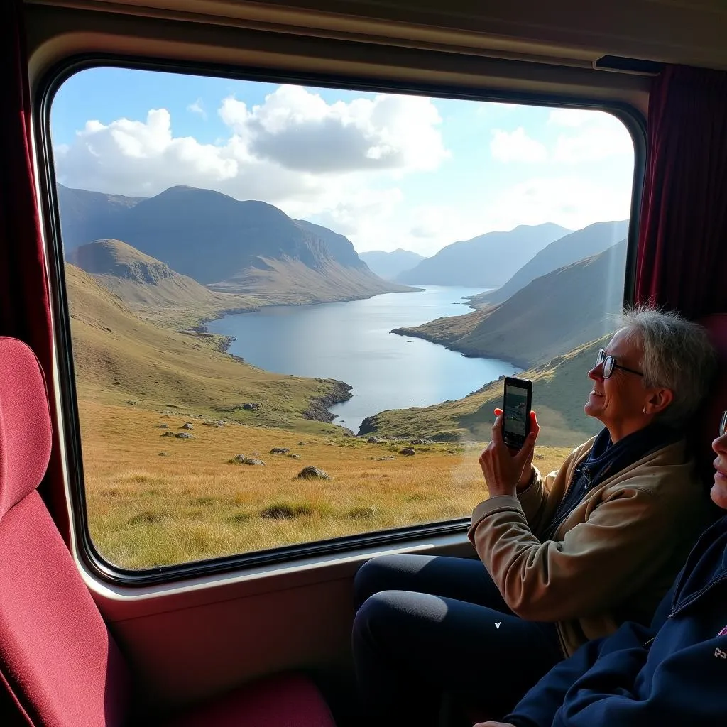 Scenic coach tour through Scottish Highlands